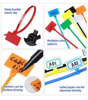 Bridas de nailon autoblocantes Easy Mark con identificación y marcaje, con etiqueta colgante, certificación CE ROHS, -40~+85, para sujetar cables