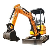 Mini-excavatrice d'occasion avec grappin, débroussailleuse, tarière et remorque, modèle rétro, meilleur prix, vente aux enchères