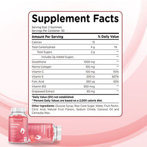 Glutathione Gummies Skin Brightening Antioxidant Whitening Supplement <b>Gummy</b> <b>Candy</b> - Product Image 3