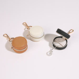 Custom PU Leather Mini Round Velvet Cushion Portable Travel Jewelry <b>Storage</b> <b>Box</b> with Elegant Design - Product Image 3