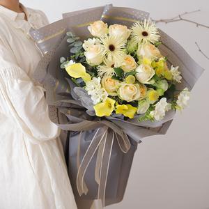 Papel liso coreano personalizado de fábrica, papel de regalo de flores frescas para el Día de San Valentín, ramo de flores, cartones de papel de regalo - Product Image 3