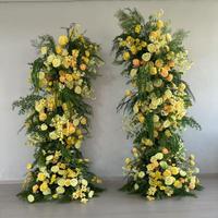 Arche de mariage décorative personnalisable rose et marron, style rétro, avec arrangement floral en corne, fleurs artificielles en soie pour la décoration d'événements