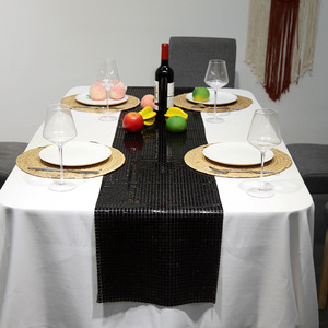 Mantel Ready Stocks <span class=keywords><strong>Corredor</strong></span> De Mesas Discotecas champán Oro Plata Colores Disponibles 30*275cm Tamaño Personalizado Disco Camino De Mesa - Product Image 3