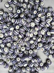 Perles en cristal et verre Murano rayées, forme ronde/ovale, pour la fabrication de bijoux, boîte en vrac avec service d'échantillonnage - Product Image 4