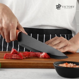 Custom 6 Pcs <b>sharp</b> Stainless Steel Steak Chef Non-stick Black Coating Kitchen <b>Knife</b> <b>Set</b> With Gift Box - Product Image 4