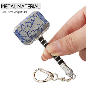 <span class=keywords><strong>Thor</strong></span> Quake armi violenza Viking <span class=keywords><strong>Thor</strong></span> Hammer portachiavi talismano in acciaio portachiavi placcato bronzo Vintage portachiavi martello 3D - Product Image 3