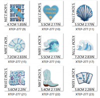 Nouveau bleu mer vague côtière Cowgirl broderie vêtements patchs personnalisé bleu dessin animé mer brodé fer sur Patch pour vêtements chapeaux