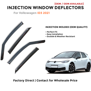 Injection Window Visors Rain Guards for Volkswagen ID3 2021 | Side Window Deflectors Custom Fit Auto Accessories - Product Image 2