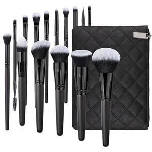 Set Kuas Makeup 15pcs Berkualitas Tinggi, Kuas Bedak Tabur, Kuas Eyeshadow, Kuas Blush, Alat Kecantikan Multifungsi untuk Wajah, Warna Hitam - Product Image 5
