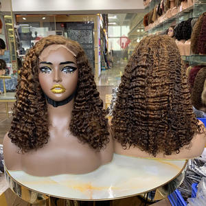 Pelucas de Cabello Humano Virgen Natural, Pelucas de Encaje de Cabello Humano de 14 Pulgadas, Peluca con Cierre de Encaje 5*5 con Rizo Birmano Color Piano SDD - Product Image 3