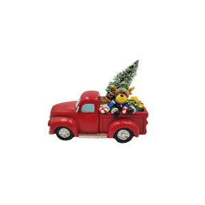 Resin <b>Christmas</b> Truck Ornament With Child And <b>Tree</b> Vintage Style Hanging Decoration For Holiday Decor - Product Image 5
