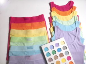 Moda tereyağı yumuşak nervürlü pamuk Spandex lüks yaz örme kumaş Casual kadın özel nakış ile LoungeWear setleri - Product Image 2