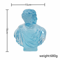 WeiVista Statue de buste romain en résine bleue Sculpture en époxy moderne Fournisseur de décoration Vente en gros