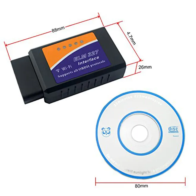 CE RoHS Bersertifikat Wifi OBD2 Adaptor ELM327 Pembaca Kode OBDII Mobil Scanner Auto Alat Diagnostik Mendukung Semua OBD II Protokol