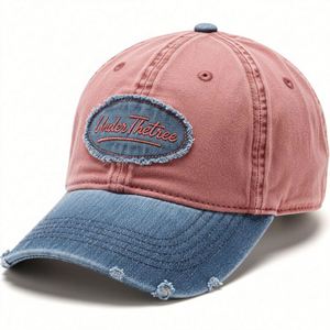 หมวกเบสบอลเดนิม 5 แผงปักโลโก้แบบคลาสสิกสั่งทำพิเศษ คุณภาพสูง ปีกโค้ง สปอร์ต ยูนิเซ็กส์ ทรงแด๊ดแฮท ลายปักแบบกระดุมเดี่ยว - Product Image 5