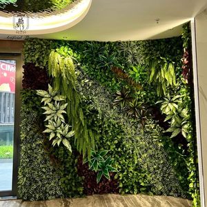 2025 plantas artificiales populares decoración de alta calidad al aire libre Planta artificial paneles de pared de césped artificial - Product Image 2