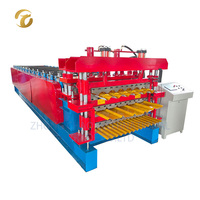 Machine de formage à froid à trois couches pour tuiles de toiture en acier coloré PPGI/GI, 3 profils, vente chaude
