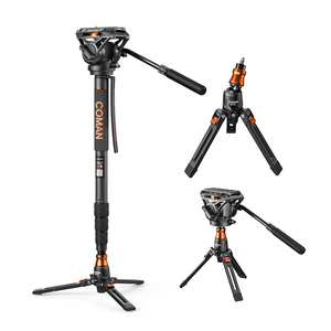 Coman nhà máy sản phẩm mới màu đen sợi Carbon Tripod dx327cq6 máy ảnh <span class=keywords><strong>Monopod</strong></span> với Q6 đầu cho Manfrotto DJI rs2 RS3 rs4 - Product Image 1