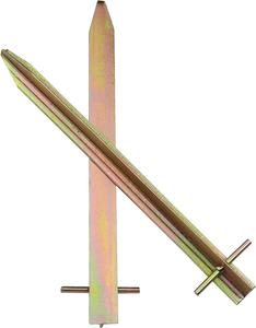 Sunrise 56878B #   Estacas de Acero de Grado Industrial para Tiendas de Campaña, Perfil en T, 400x25mm, Alta Resistencia, Galvanizadas, para Campamentos y Suelos Duros - Product Image 2