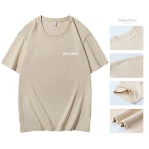 เสื้อยืดคอกลมสีดำผ้าฝ้ายแท้ 180 กรัม พิมพ์โลโก้ตามสั่ง ไซส์ใหญ่ สำหรับผู้ชาย แขนสั้น ใส่เล่นกีฬาได้ หลายสี เสื้อยืด unisex - Product Image 4