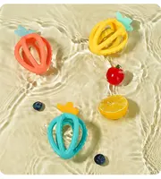 PH711832ซิลิโคนบอลจุกฟันอาหารเกรดร้อนขายเด็กรูปผลไม้ยางกัดของเล่นสำหรับเด็กชายและเด็กหญิง
