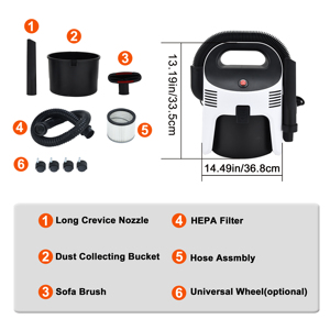 Piccolo pulitore portatile portatile ad alta potenza per polvere briciole di sabbia Ultra leggero aspirapolvere portatile per auto di casa piccola polvere - Product Image 2