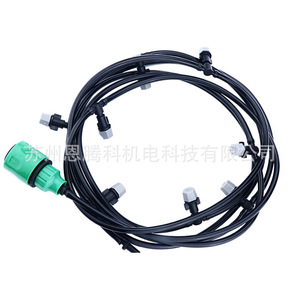 Système d'irrigation goutte à goutte 10m 10 têtes PVC noir pour jardin, horticulture, refroidissement, suppression de la poussière, arroseur de trampoline - Product Image 1