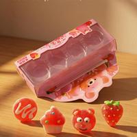 Sucettes Gélifiées à la Fraise en Boîte Fenêtrée 45g, Lot de 4, Goût Fruité, Dessin Animé, Vente en Gros, Snack, Marque Privée
