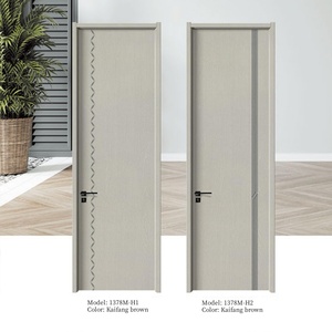 Puertas Modernas <span class=keywords><strong>de</strong></span> Madera Maciza <span class=keywords><strong>de</strong></span> Dos Hojas para Apartamentos, Superficie Acabada Personalizable, Aislamiento Acústico, Marca JIEYU, Económicas - Product Image 6