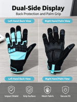 Gants de cyclisme HAIYI unisexes à doigts entiers avec protection dorsale en tissu, sangle de poignet réglable, protection UV, antidérapants pour sports de plein air