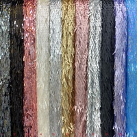 Nouvelle Arrivée Tissu en Dentelle Perlée Brodé de Paillettes Longues et Élégantes pour Robes de Soirée Scintillantes et Spectacles de Mode