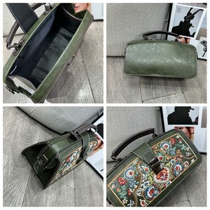 Bolso de Hombro Cruzado Estructurado de Cuero PU con Bordado Floral Vintage para Mujer, Tipo Doctor Box con Asa Superior - Product Image 3