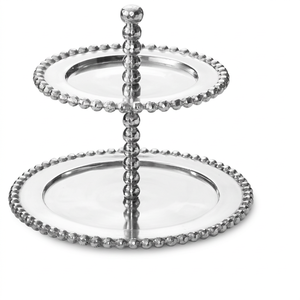 Modern Style Decorative 2 Tier Stand <b>Top</b> Tending Metal Cake Stand Nickel Plated Finishing Fruit Cake Dessert Serving Cake Stand - Product Image 1