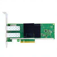 Kartu Jaringan Optik Internal 10Gbps Quad SFP+ PCIe X8 Dual Port dengan Chip Intel X710-DA2 Server NIC Bekas
