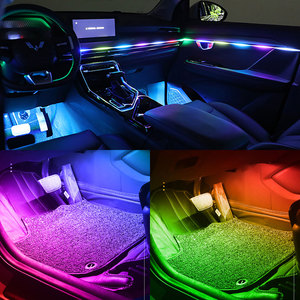 Nouvelle bande LED acrylique multicolore 140/110 cm 12V pour l'intérieur de la voiture, éclairage d'ambiance RGB Symphony avec télécommande via application - Product Image 4