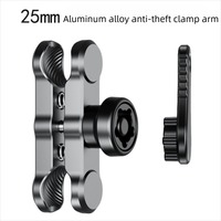 Support de téléphone pour vélo et moto en alliage d'aluminium antivol, usiné par CNC, avec double bras articulé et fixation RAM