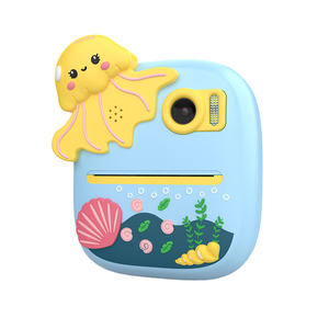 Appareil photo instantané pour enfants P8 avec écran 2,4 pouces, double objectif, capteur CMOS 1080P, filtre, impression thermique, design méduse de dessin animé - Product Image 1