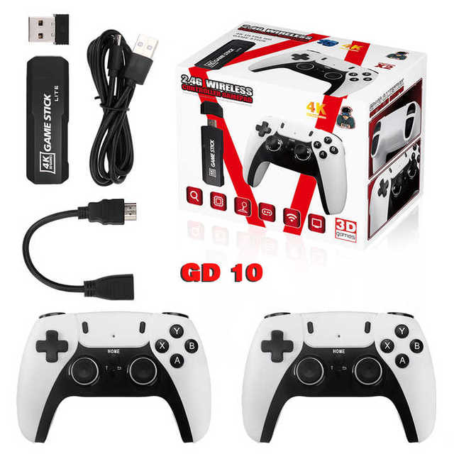 GD10 Pro Game Stick 4K Retro Gaming Console HD Output Video Classic Game Console for PSP/N64