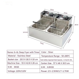 Ensemble de friteuses électriques automatiques en acier inoxydable de 3 à 5 <span class=keywords><strong>personnes</strong></span> - Product Image 1