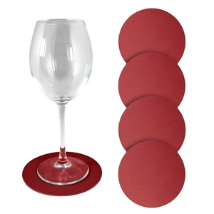 SET DI 4 SOTTOPORTELLINI IN ECO-PU, DIAMETRALMENTE [VALORE DEL DIAMETRO] MM 12,5 CM, BORDEAUX - Product Image 1