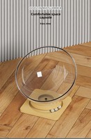 Lit de repos pour chat semi-fermé en acrylique, moderne, solide, pour l'été, avec jouet rotatif en forme de capsule spatiale, amovible, lavable, universel, accessoires pour chat