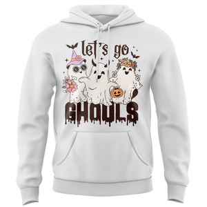 Algodón puro Hippie Hallowmas Boo Ghost Lets Go <span class=keywords><strong>Ghouls</strong></span> Spooky Season Muslos gruesos Vibes Personalizado Feliz Navidad Unisex Sudaderas con capucha - Product Image 5