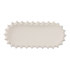 Plateau en céramique à bord festonné, design minimaliste, décoration d'intérieur, centre de table pour lit ou table basse - Product Image 6