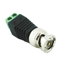 Adaptateur BNC mâle vers borne à vis verte 2 broches, connecteur vidéo coaxial pour caméras de sécurité analogiques AHD CVI TVI CVBS