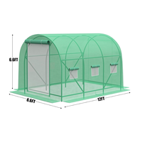 Serre tunnel en PE robuste et imperméable pour l'extérieur, grande serre à entrée piétonne pour l'extérieur avec fenêtres en maille ventilée