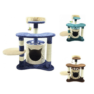 अनुकूलित उच्च गुणवत्ता वाले नए खिलौने हैममॉक लक्जरी बिल्ली खरोंच पोस्ट ट्री लंबी टॉवर लाउंज घर सिसल कपड़े बिल्ली खरोंच - Product Image 5