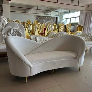 Offre Spéciale : Ensemble de Canapés en Velours Blanc pour Mariage, Mobilier d'Hôtel, Décoration Intérieure, Canapé Mariés et Chaises de Mariage pour Événements et Fêtes - Product Image 5