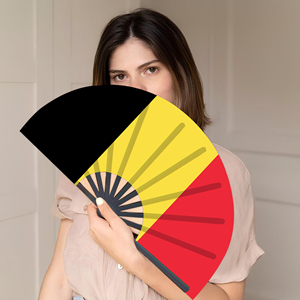 Abanicos Plegables de Bambú con la Bandera de Bélgica al por Mayor, Abanico de Mano para Carnaval, Boda, Festival, Fiesta, Agencia de Viajes - Product Image 5