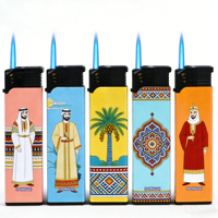 Briquet à gaz rechargeable en butane, coupe-vent, électrique, en plastique, design européen, avec logo personnalisé, idéal pour les cadeaux