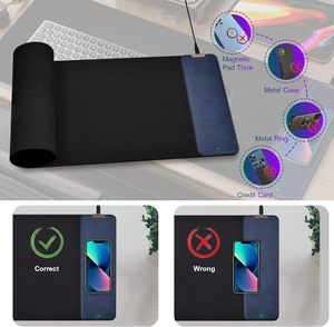 Không Dây Sạc Chuột Pad 15W Vải Bàn Pad Và Da Sạc Không Dây 2in1 Non-Slip Bàn Phím Mousepad Cho Văn Phòng Nhà - Product Image 5